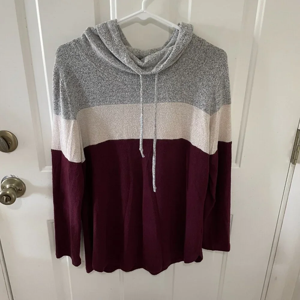 Market & Spruce - Womens Long Sleeve Lightweight Sweater - Cowl Neck Top - Sz M - Picture 7 of 7